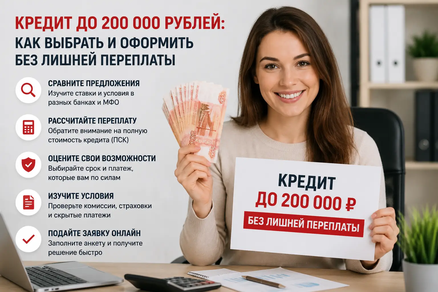 Кредит до 200 тысяч рублей: как выбрать и оформить без лишней переплаты