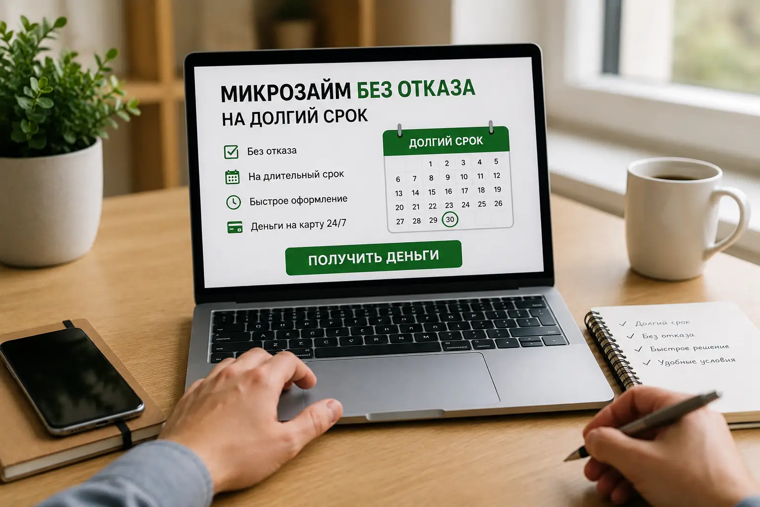 Микрозайм без отказа на долгий срок
