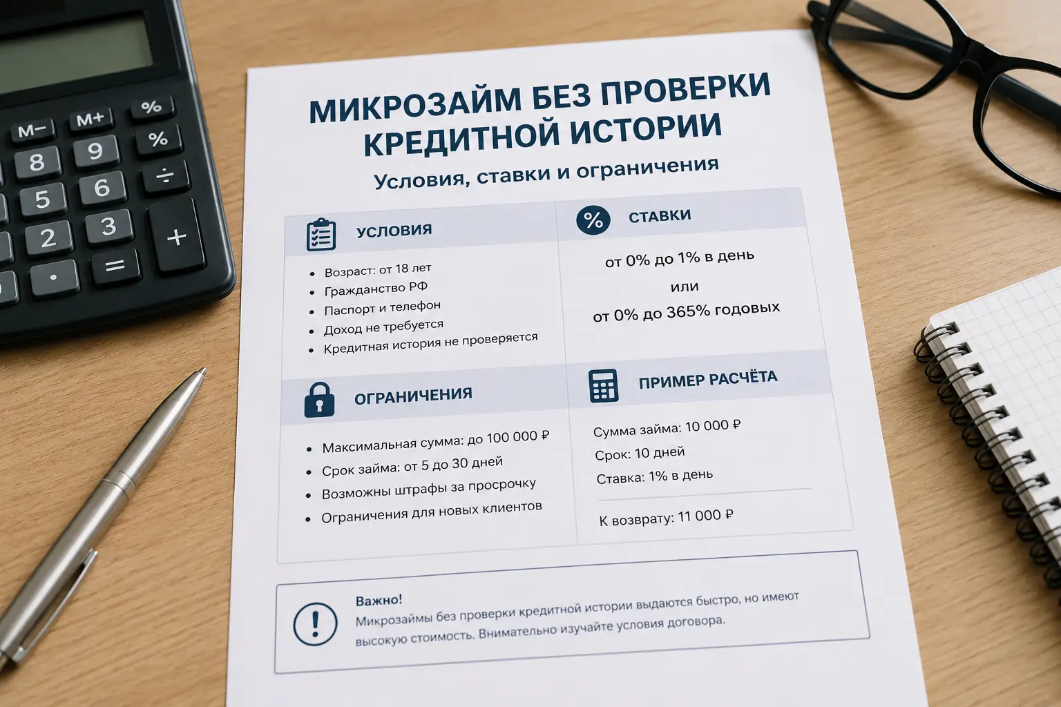 Микрозайм без проверки кредитной истории Условия, ставки и ограничения по микрозаймам