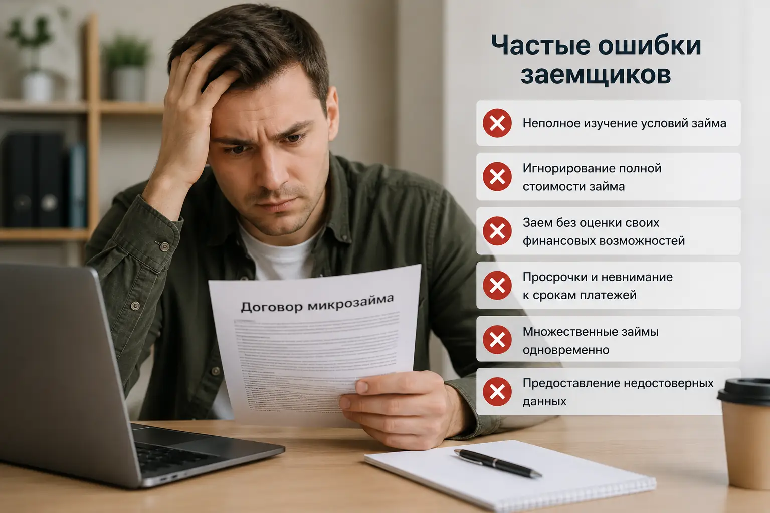 Микрозайм без проверки кредитной истории Частые ошибки заемщиков