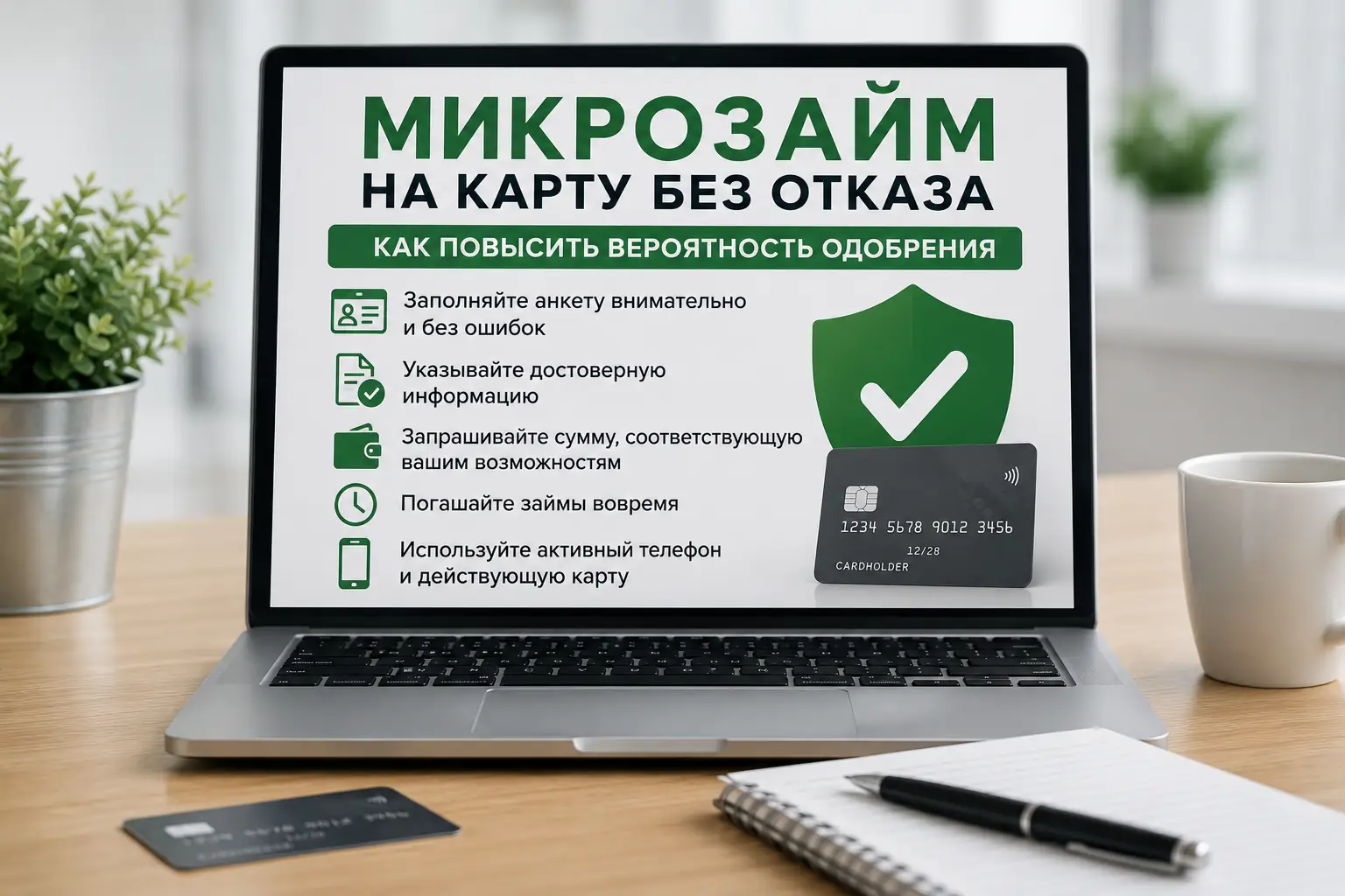 Микрозайм на карту без отказа Как повысить вероятность одобрения