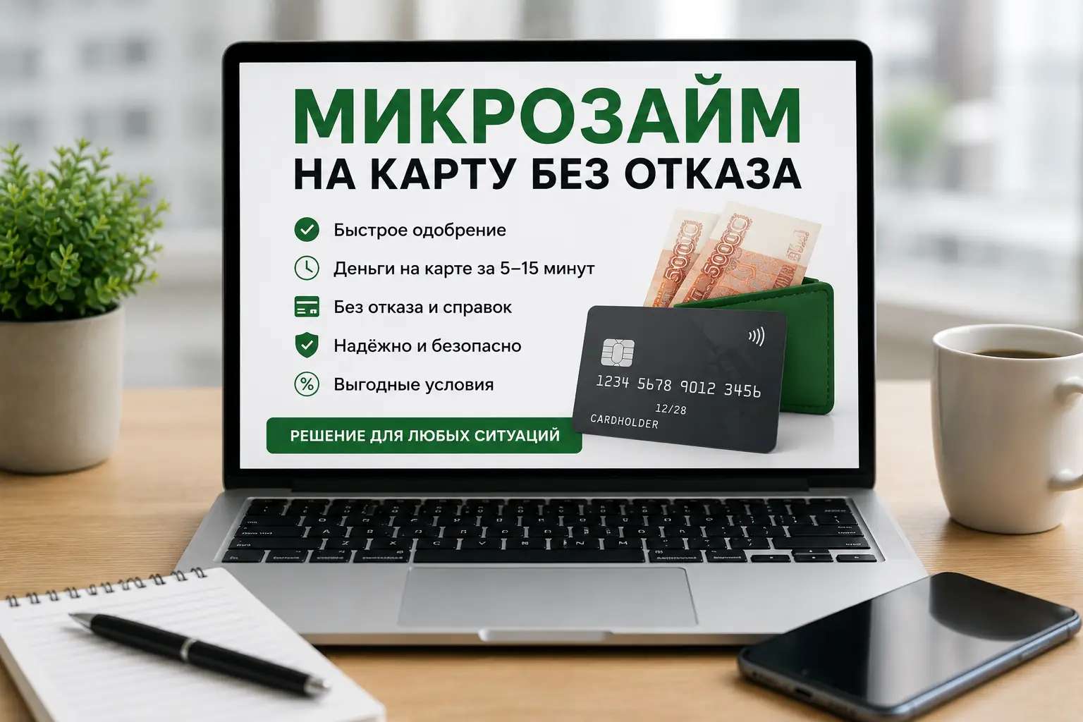 Микрозайм на карту без отказа Вывод