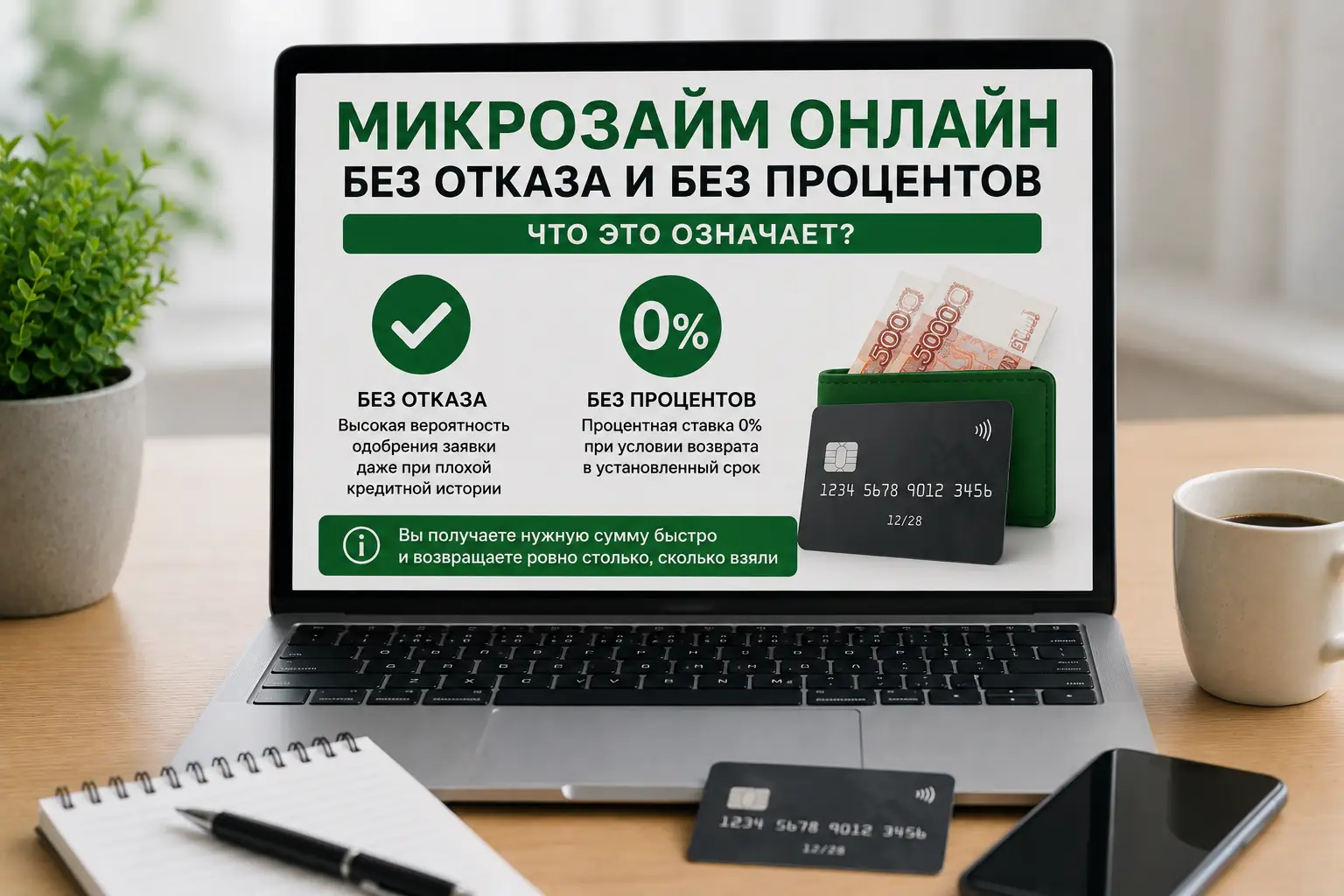Микрозайм онлайн без отказа без процентов: условия, риски и безопасное оформление Что означает микрозайм без отказа и без процентов