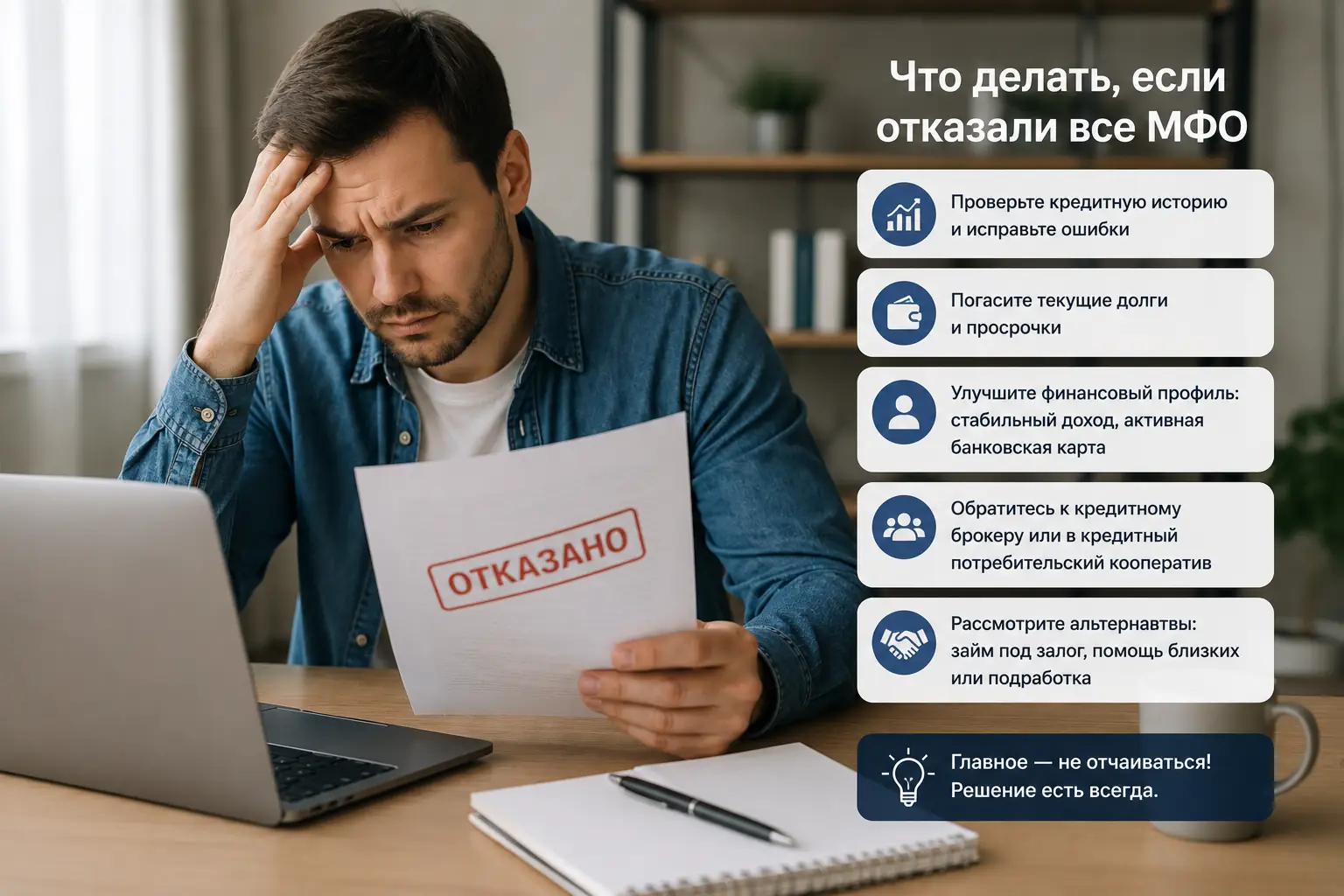 Микрозаймы которые дают всем: что это значит и как повысить шанс одобрения Что делать, если отказали все МФО
