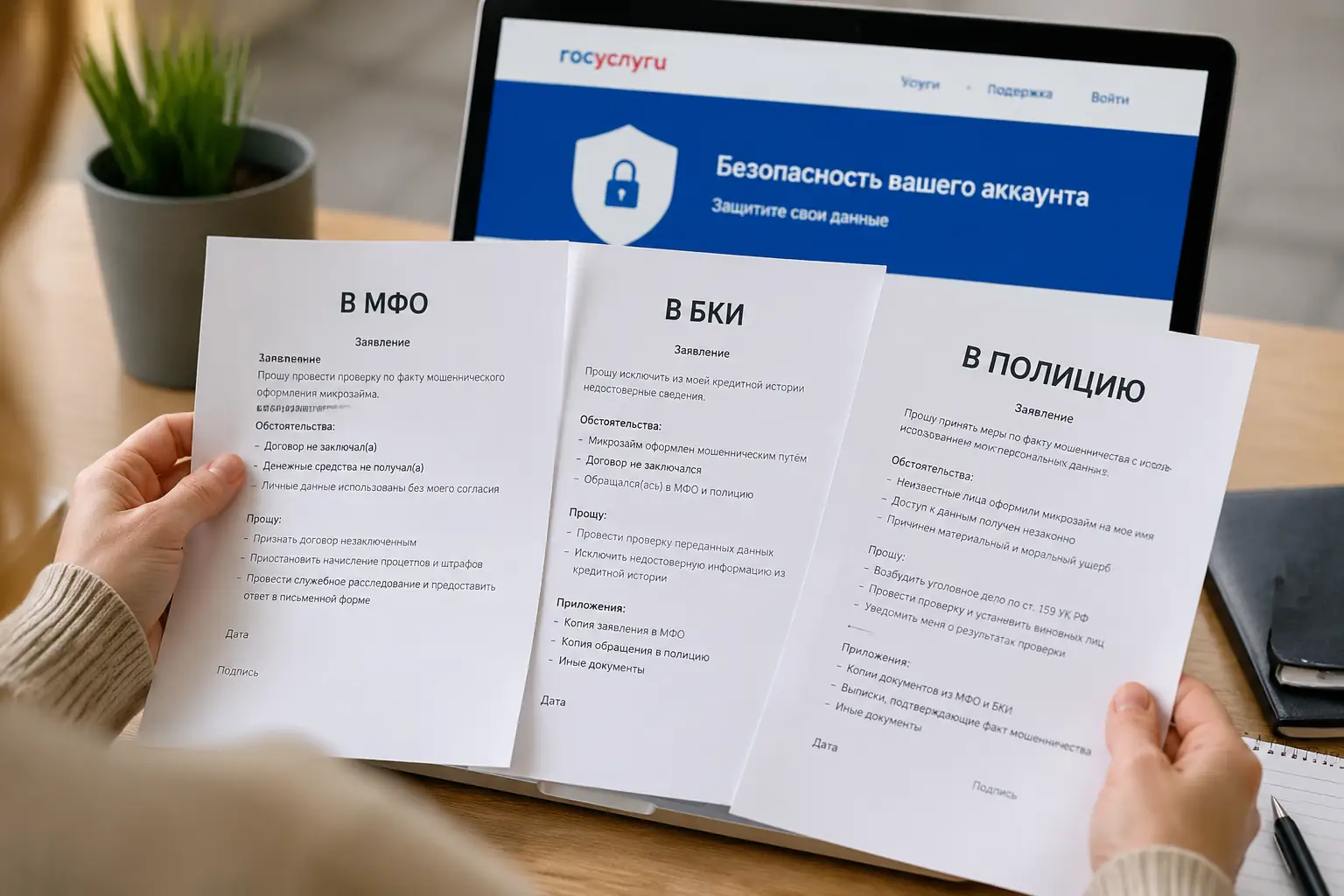 Взломали Госуслуги и взяли микрозаймы: как действовать и оспорить долг Что писать в МФО, БКИ и полицию